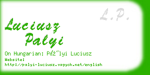 luciusz palyi business card
